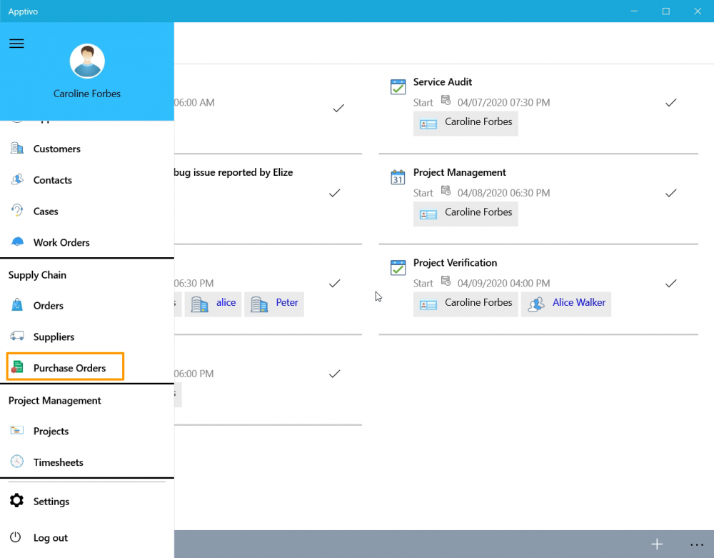 Purchase Orders App